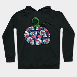 Gothic Halloween Skull and Roses Pumpkin Hoodie